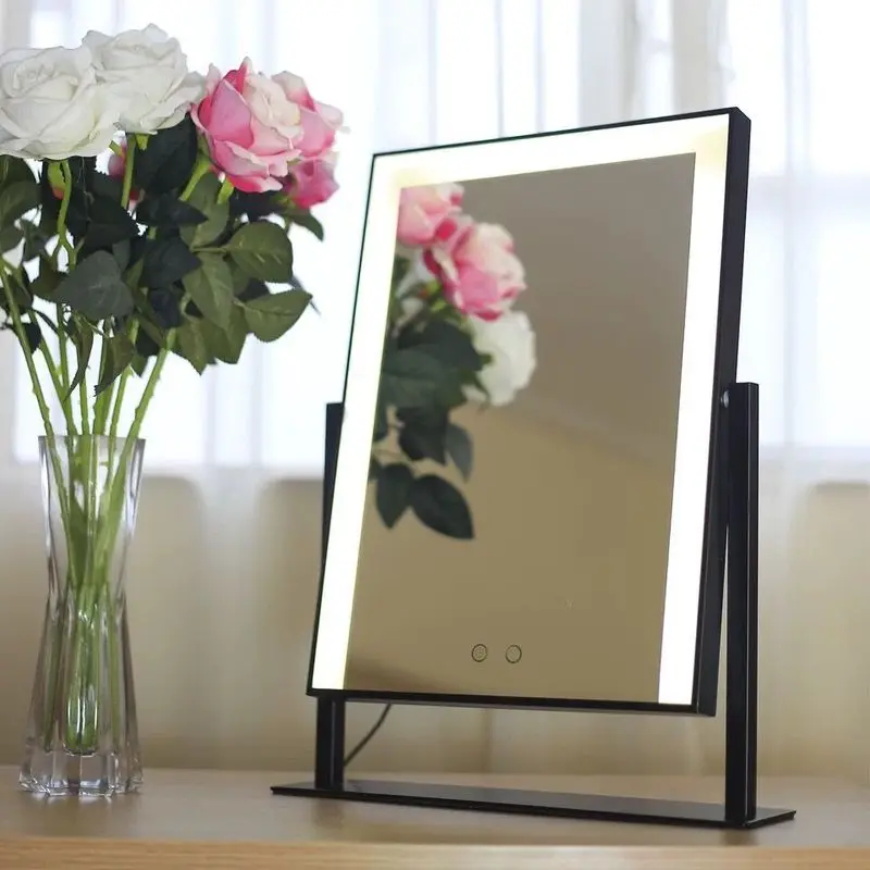 Espelho de Maquiagem com Luzes Hollywood Estilo Strip Espelho Cosmético Iluminado Vaidade Tabletop Touch Screen Espelhos Branco Led 7 Cheap Espelhos para maquiagem