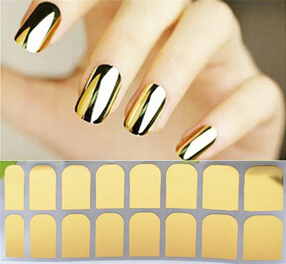 

10Set 3D Nail Art gold Tattoo Nail Polish Sticker Patch Nail Tatoo Beauty Nail Decoration TaTy Flash tattoo Sticker 16pcs/set