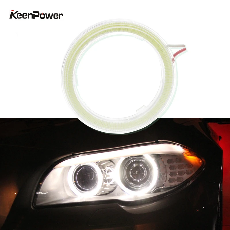 Keenpower Car LED Light Angel Eyes COB Headlight Diaphragm Light Circle Ring Modified Car Lights Angel