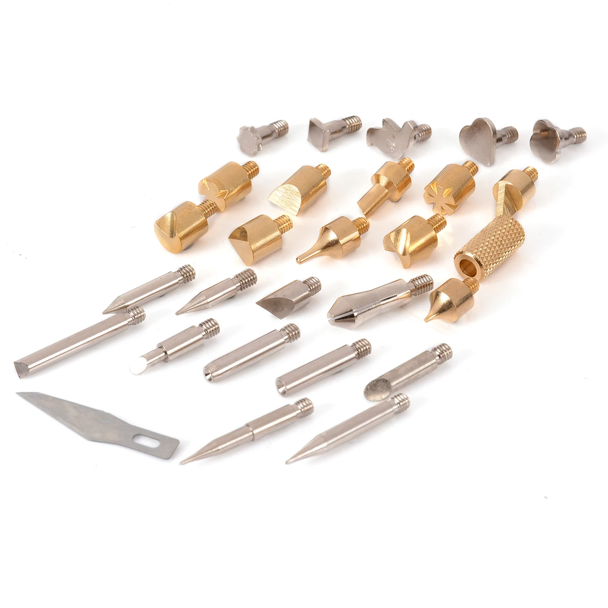 28pcs Wood Burning Pen Tips & Stencil Set Soldering Iron Tool Kit Carving Burner Pyrography Tool Mayitr