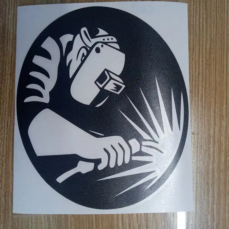 15cm*13cm Funny Car Stickers Welder Weld Mask Helmet Vinyl Stickers Decal Car Auto Glass Bumper