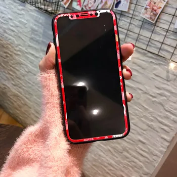 

10sets/lot For iPhone10 11Pro X XS 10 5.8inch Cartoon Carbon Fiber Front tempered glass Film Protector Screen Protect