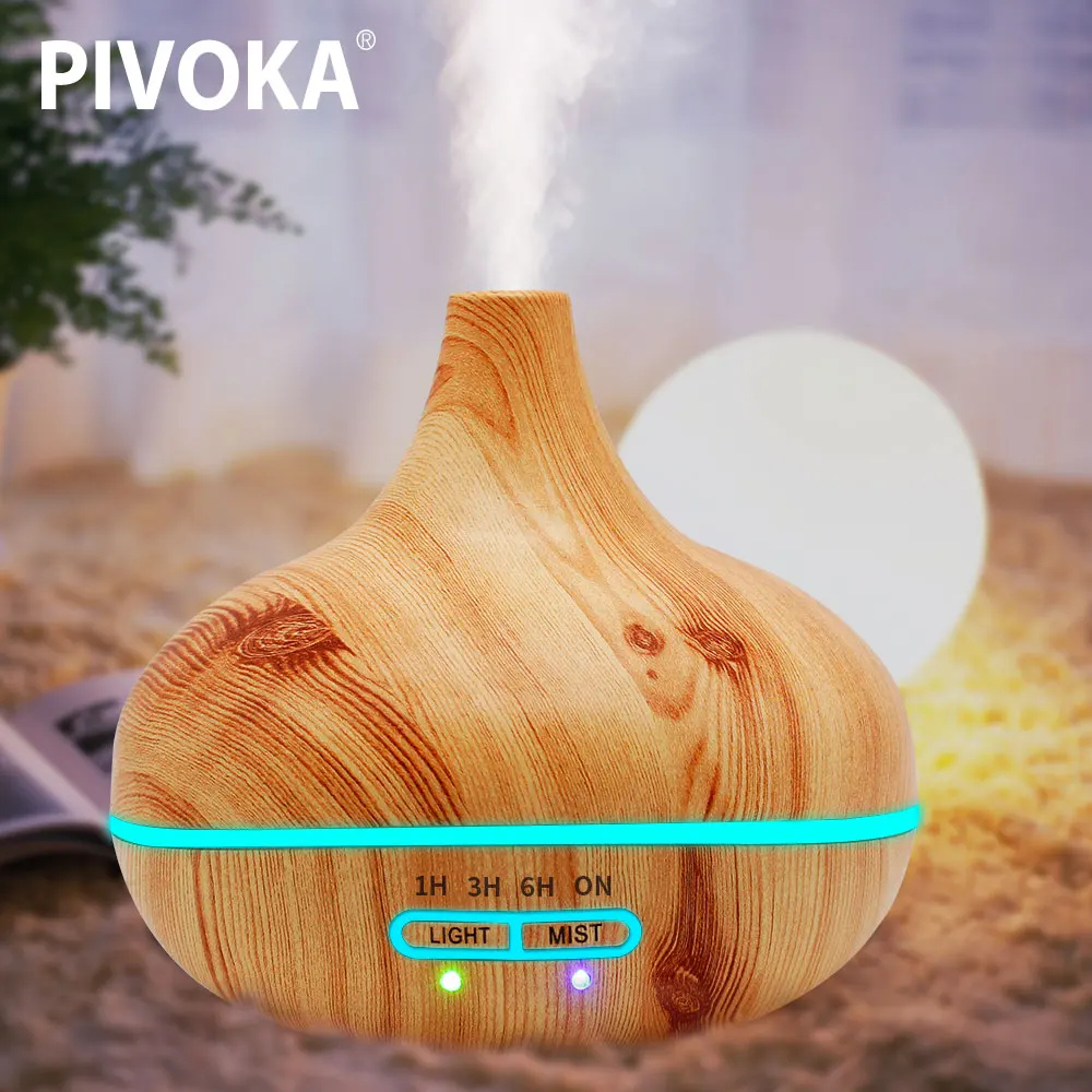 Цена PIVOKA USB светодио дный Электрический светодиодный ультразвуковой аромат увлажнитель воздуха Diffuseur Huile Essentiel тумана Fogger Humificador масляный диффуз...