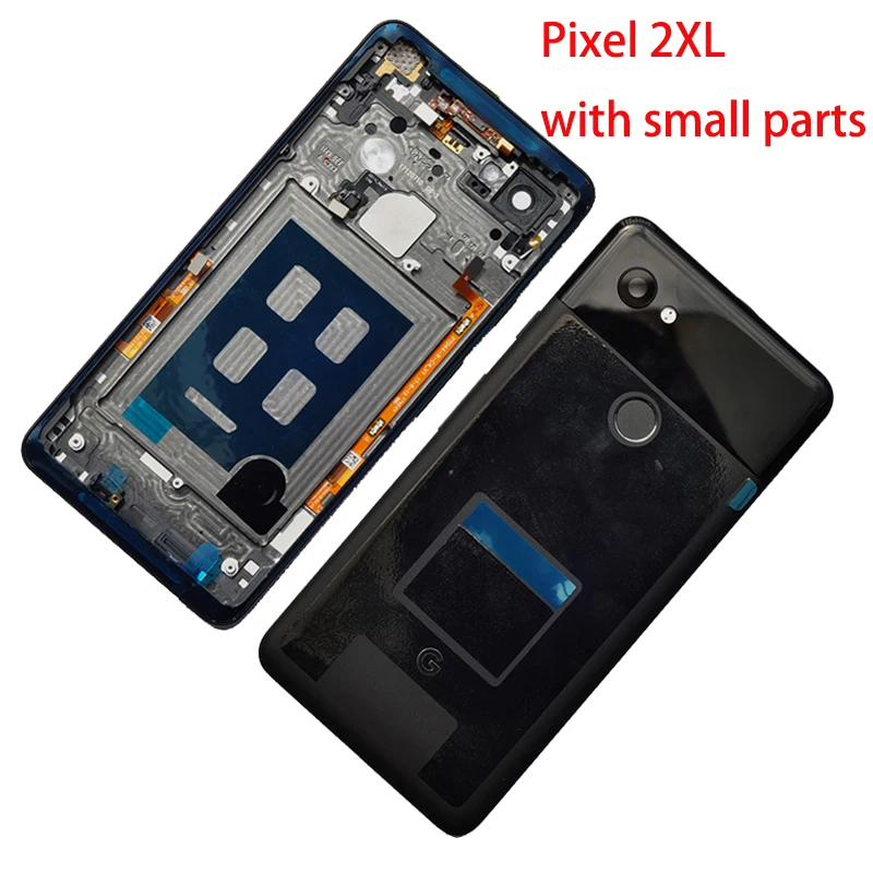 

BINYEAE 6.0''Metal Battery Cover For Google Pixel 2XL Rear Housing Back Case Door With Fingerprint+Side Keys Small Parts