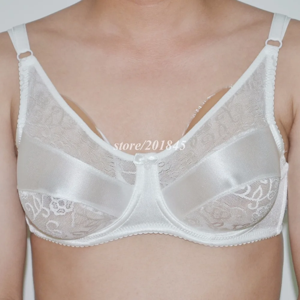 

New 1Pair Size L(800g) Artificial Silicone Breast Form Fake False Chest Prosthesis Crossdressers Favor+ A White Bra 90 Code