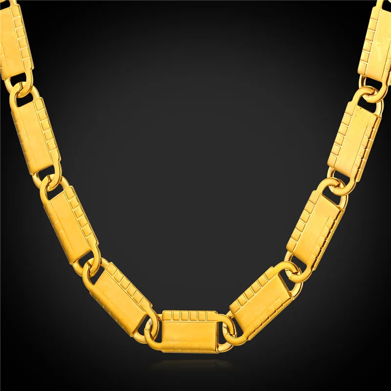 Gold Chain For Men Necklace Men&#39;s Fashion Jewelry Wholesale 6mm Chains Stainless Steel/Gold ...