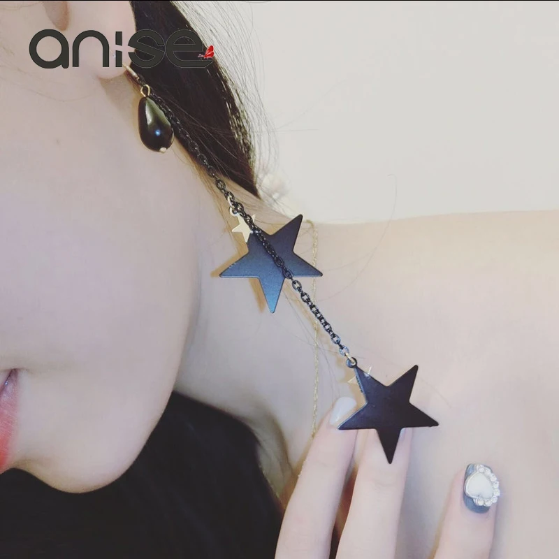 Женские длинные серьги с кисточками и пентаграммами из акрила|long drop earrings|long