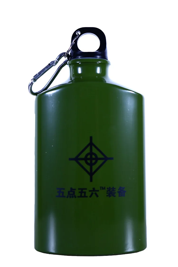 

Outdoor tactical flat kettle fisherman kettle 500ML aluminum alloy portable army fan water bottle with buckle