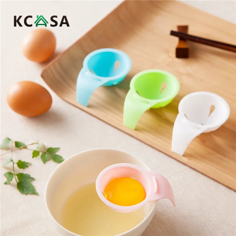 

KCASA Mini size Egg Yolk White Separator Egg Divider Egg Filter Egg strainer Tools with Holder Kitchen Gadget tools