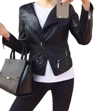 Куртки из искусственной мягкой кожи, хит, новая мода, Осень-зима, женский черный блейзер из искусственной кожи, пальто на молнии, мотоциклетная верхняя одежда, pimkie