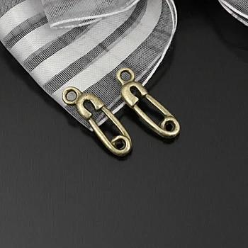

(23311)100g,about 160-165PCS 15x6MM Antique Bronze Zinc Alloy Small Brooch Charms Pendants Diy Jewelry Findings Accessories