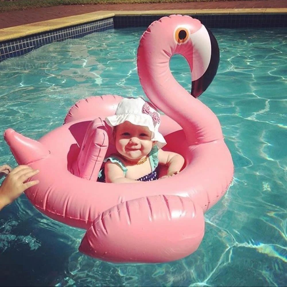 Baby Infant Pool Float Flamingo Inflatable Swimming Ring Pool Toys for Baby Girls Toddlers Pink 