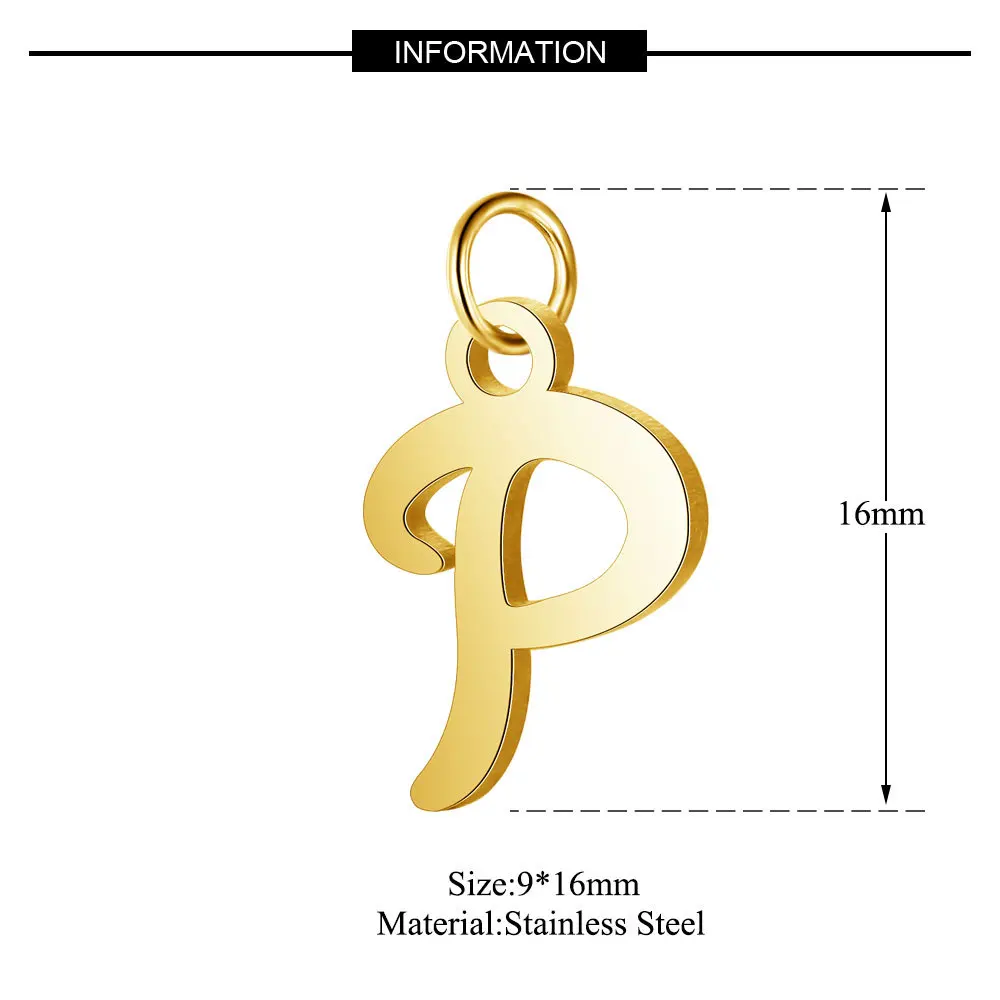 5 шт анти-коррозия Нержавеющая сталь ожерелье с надписью Золотой первоначальный Цепочки и ожерелья Маленькая подвеска ручной работы аксессуары для изготовления украшений своими руками - Окраска металла: P