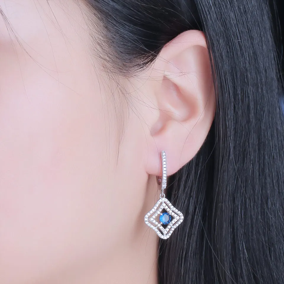 UMCHO Sapphire 925 sterling silver jewelry set for women S023S-1 (12)
