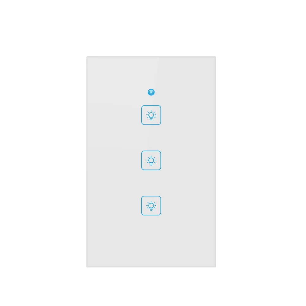 

HIPERDEAL US Smart WiFi Three Way Button Switch For Amazon Alexa/Google Home App Control 18Oct27