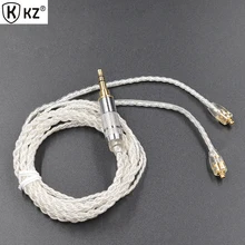 Original KZ MMCX Cable 1.2 m 3.5mm Polos Actualizado Plateado Cables Cable Avanzado Para Shure SE535 SE846 Auricular auricular