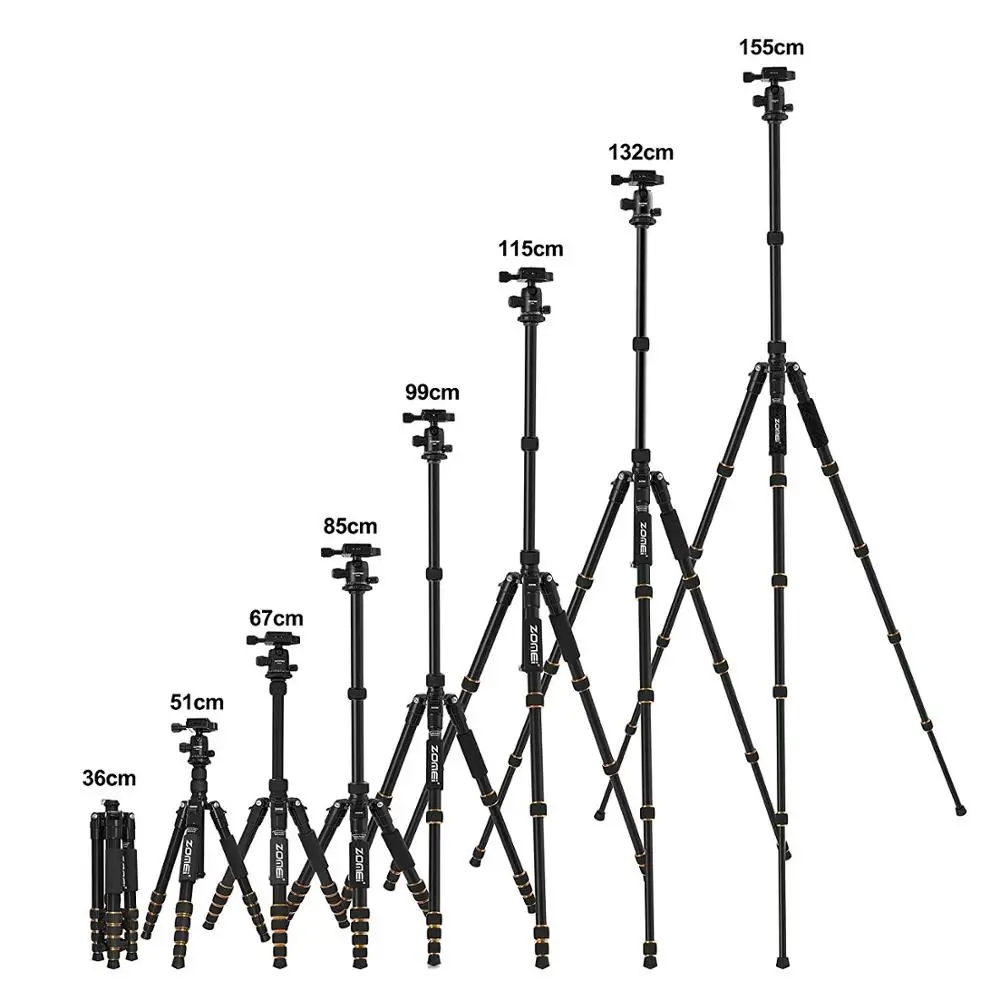ZOMEI Портативный Гибкий штатив Q666 Профессиональный алюминиевый дорожный штатив монопод с шаровой головкой 360 градусов для SLR DSLR камеры