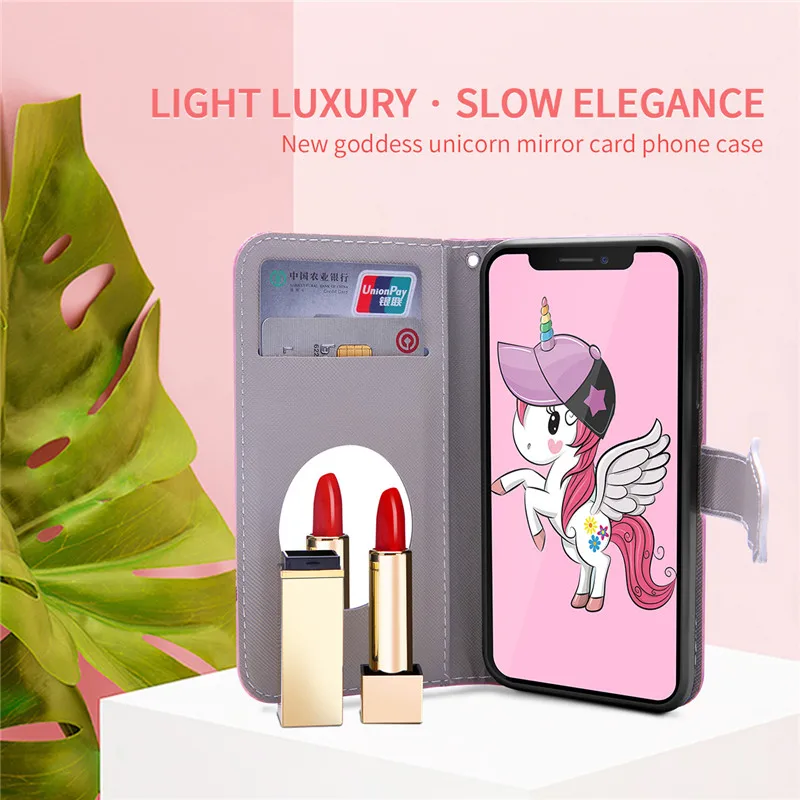 Роскошный чехол для телефона iPhone X зеркальный с отделением карт 6 6s Plus 7 8 XS XR Max кожа