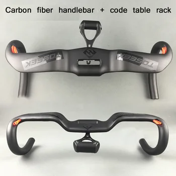 

TOSEEK New Full Carbon Fiber bicycle Handlebar Road Bike Handlebar Wind Break Bent bar UD Matte Stopwatch Stents 31.8mm Black