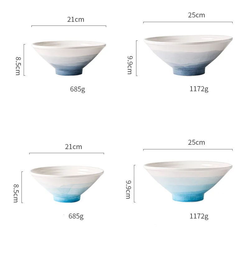 ANTOWALL Бытовая рамен Большая керамическая миска для супа посуда горная речная чаша мгновенная лапша салатник shanhe