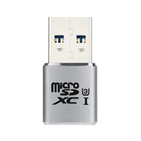USB Micro SD кард-ридер 5 Гбит/с супер скорость USB 3,0 Micro SDXC TF T-flash кард-ридер адаптер - Цвет: Серебристый