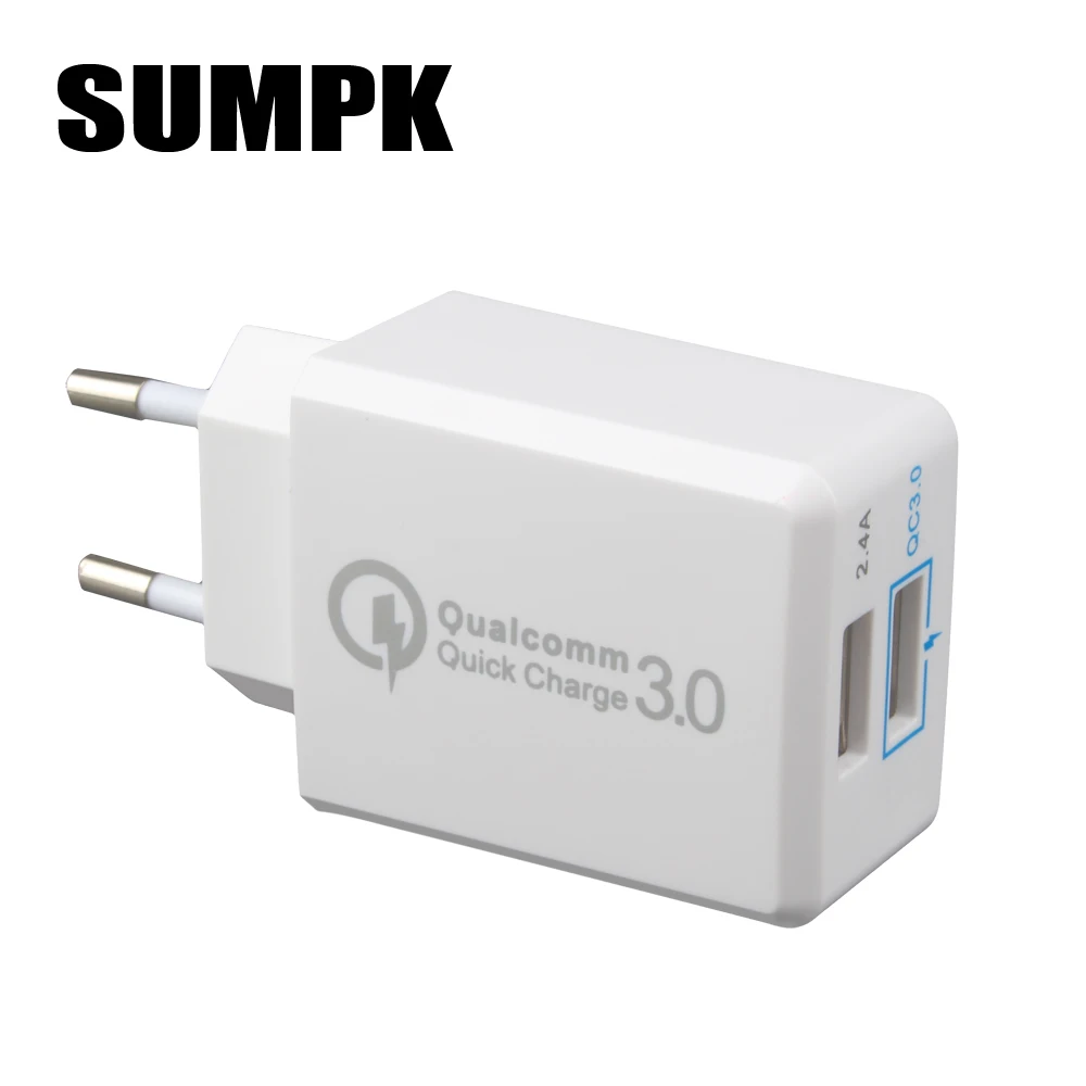 SUMPK USB настенное зарядное устройство EU (евро) быстрое 3 0 30 Вт быстрый мобильный