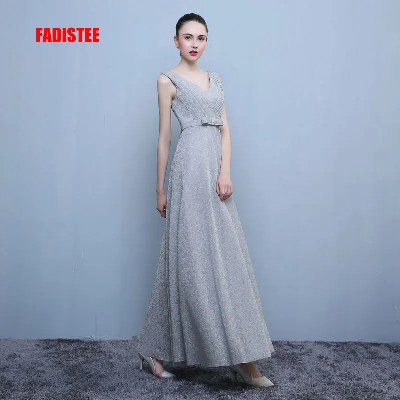 FADISTEE Новое поступление платья для выпускного бала Vestido de Festa v-образным вырезом Вечеринка bling ткань рукавов Длинная стильная Вечерние