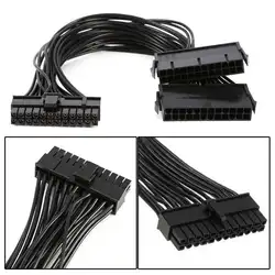 1x 24PIN 20 + 4pin вторичный двойной PSU ATX Питание адаптер кабель шнур 30 см