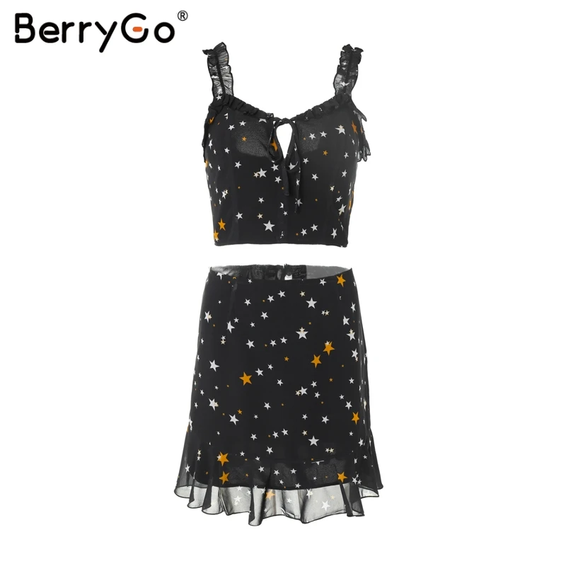Женское платье двойка BerryGo черное Повседневное на бретельках без рукавов с