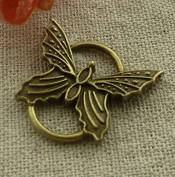 

90 pieces bronze plated butterfly connectors 27x25mm #2338