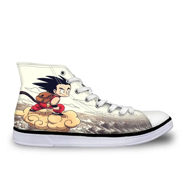 Twoheartsgirl/Мужская обувь с рисунком из мультфильма «Жемчуг дракона», с принтом «Z», с высоким берцем, Вулканизированная обувь, крутая Мужская парусиновая обувь «Супер Саян Сон Гоку» - Цвет: H1099AK