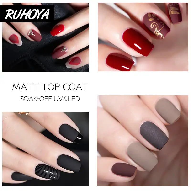 Ruhoya Shiny Gel Polish Soak Off No Cleaning Matte Top Coat Primer Lacquer Matt Top Matt Nail Polish Matte Gel Polish Top Gel Nail Gel Aliexpress