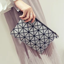 Корейский модный складывающийся стеганый клатч с геометрическим рисунком, сумки разных цветов для женщин