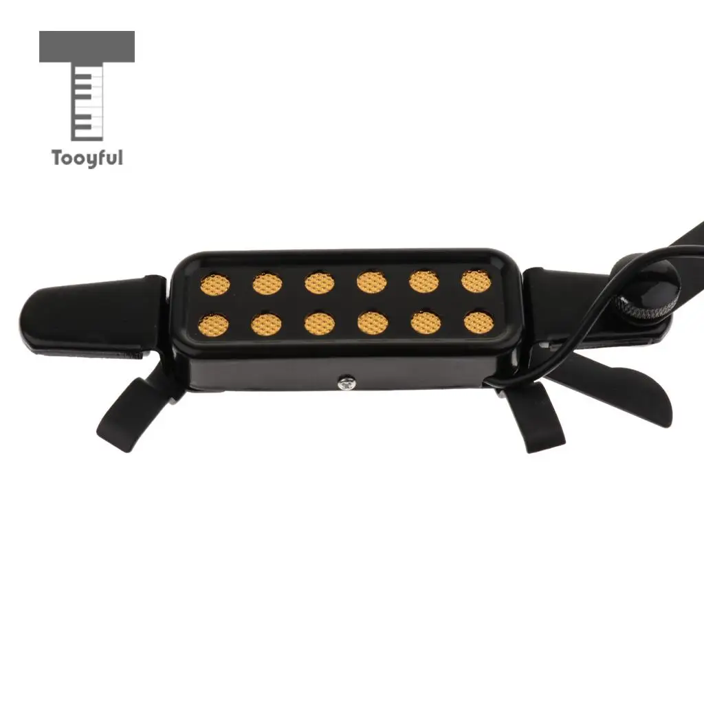 Tooyful 1 Set Acoustic Guitar Soundhole Pickup Transducer With Tone Volume Control & 6.35mm 3.5mm Cable