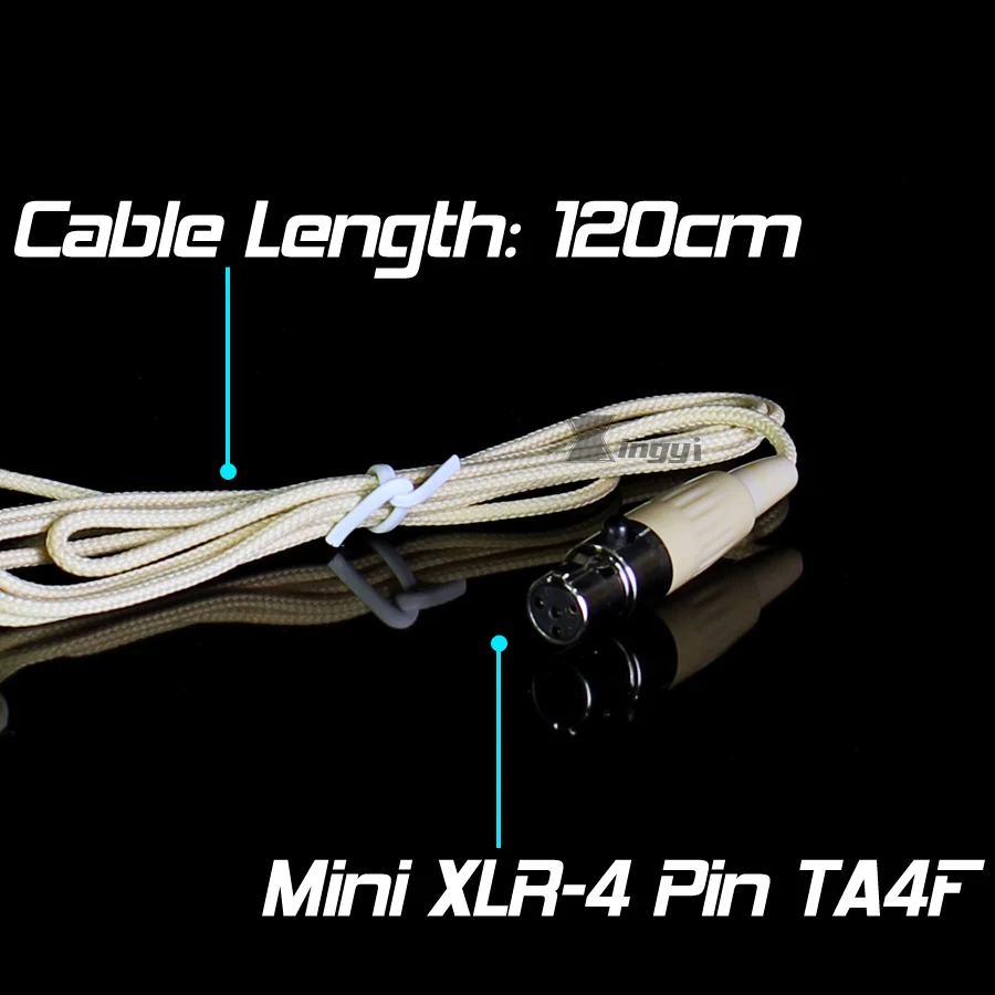 Невидимая гарнитура Mini XLR 4 Pin TA4F микрофон с головным убором для SHURE беспроводной