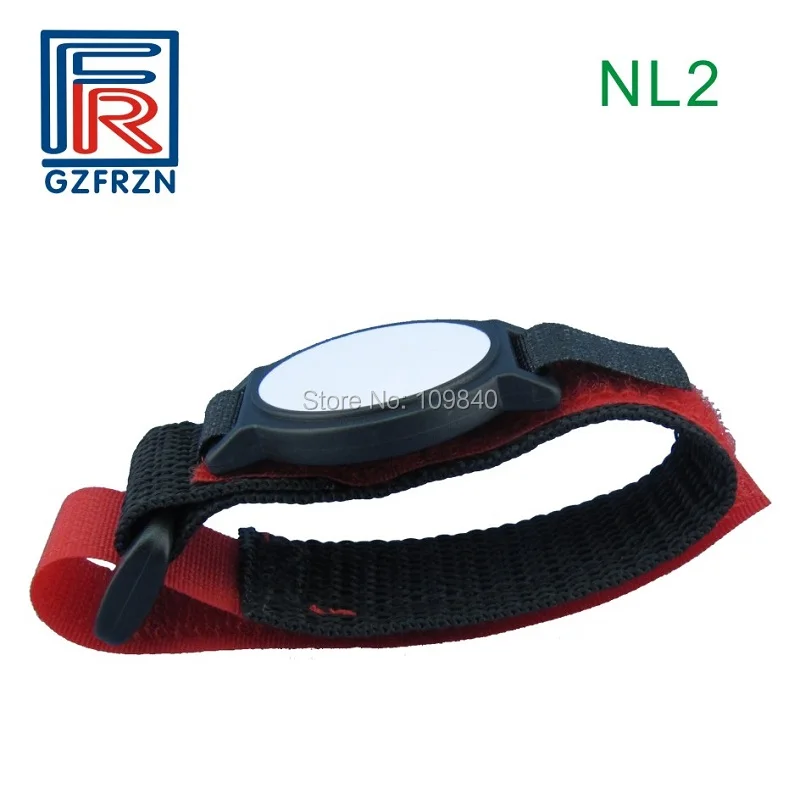 100pcs/lot  ISO18000-6C RFID nylon wristband 860-960mhz proximity bracelet for access control system