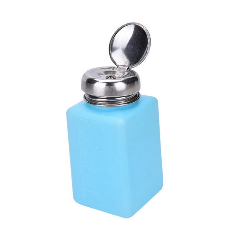 Shellhard 200ml Pump Dispenser Plastic Nail Art Polish Remover Cleaner Empty Dispenser Liquid Bottle 3 colors