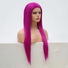 Bombshell синтетический синтетические волосы на кружеве парик Фиолетовый Пурпурный длинные прямые Термостойкие волокно ВОЛОС расст