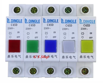 

2017 NEW good DZ47 type C45 DIN-Rail Mounting circuit breaker indic ator light 230V red yellow green white blue