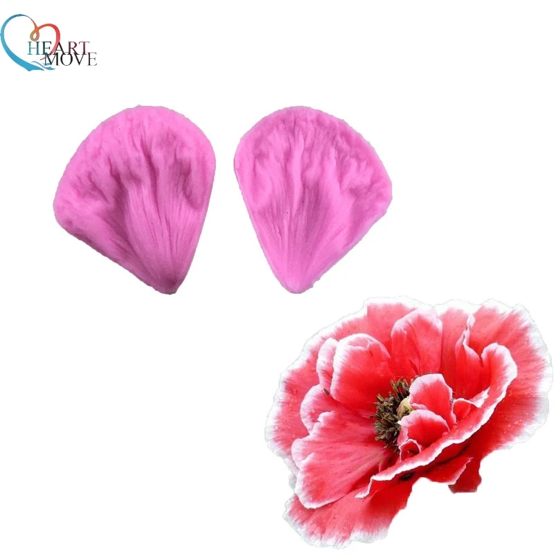 HEARTMOVE New Arrival Corn Poppy Petal Silicone Fondant Sugarcraft Mould Cake Decorating Moulds DIY Flower Shape Baking Tools