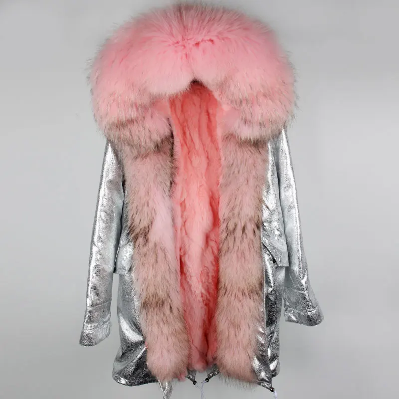 Натуральный мех кролика Рекс парка камуфляжные длинные с капюшоном зимняя куртка 2017 Женская зимняя куртка натуральный мех воротник