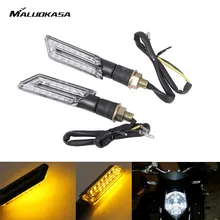 MALUOKASA Motorcycle Flashing Lights Motorbike Turn Signal Moto Turn Indicators Flasher 15 SMD LED Blinker Amber Moto Accessory