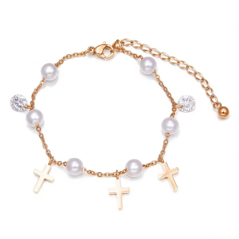 

Luxury Bracelets For Women Pulseras Mujer Stainless Steel Bracelet Femme Pearls Hand Chain Jewelry Pulseir Bransoletki Damskie