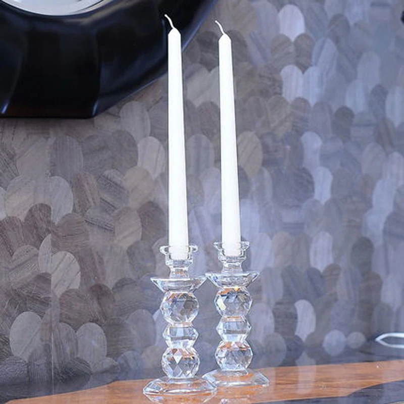 

luxury Crystal candle holders glass Cylinder votive candle holder candlestick crystal candelabra candelabra wedding decoration