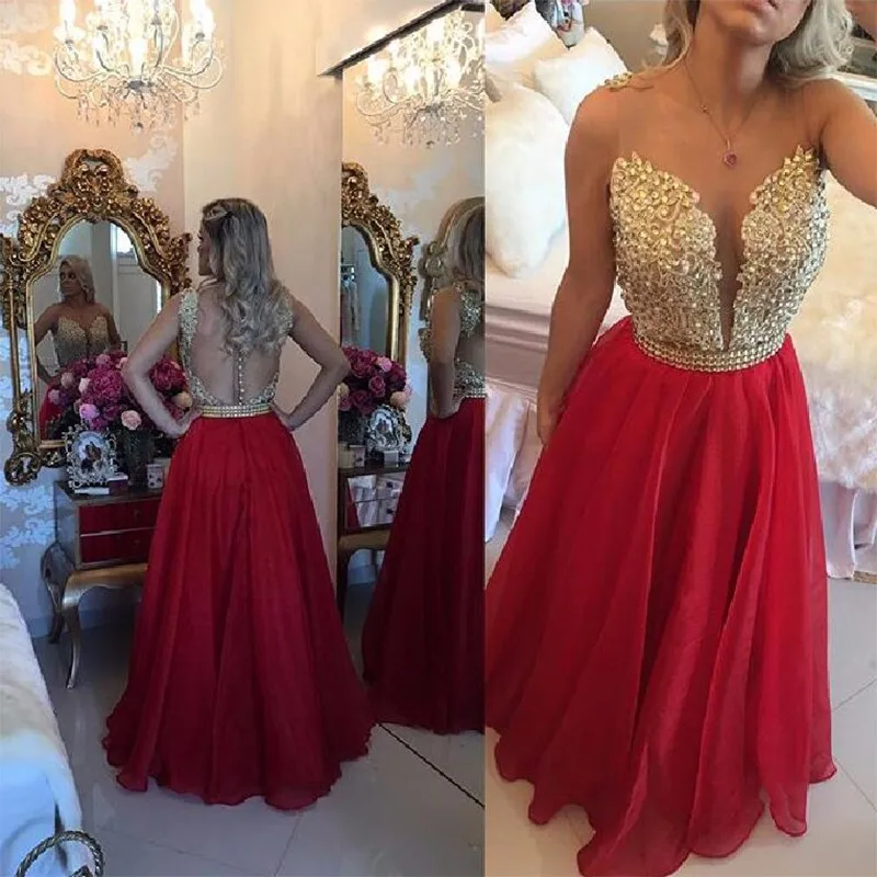 New See Through Back Burgundy Evening Dresses Long Chiffon Pink Champagne Lace Applique Formal Gowns 2017 New See Through Back Burgundy Evening Dresses Long Chiffon Pink Champagne Lace Applique Formal Gowns 2017