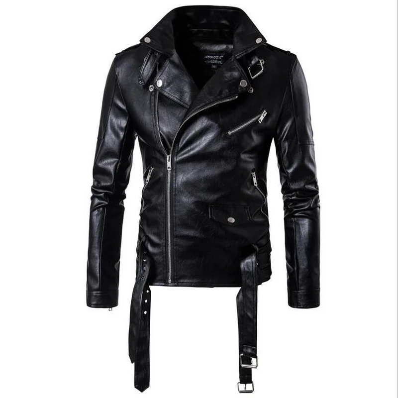 Дизайнерская мотоциклетная кожаная куртка бомбер chaqueta cuero hombre с отложным