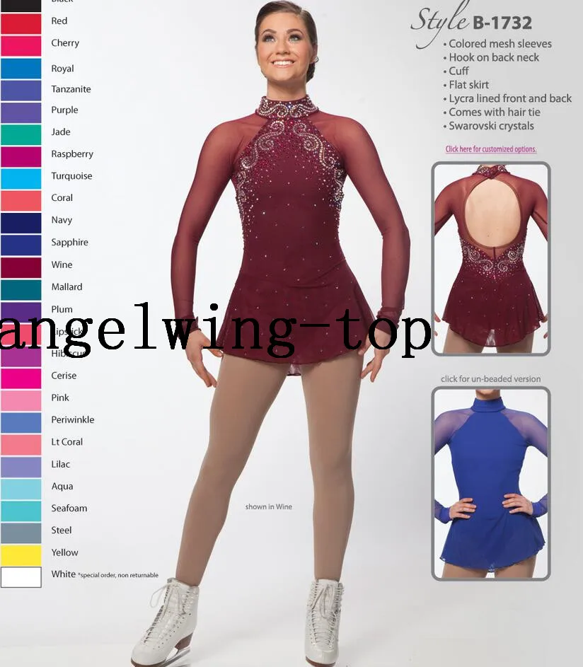 Red Ice Skating Dresses Women Competition Skating Dress Custom Ice