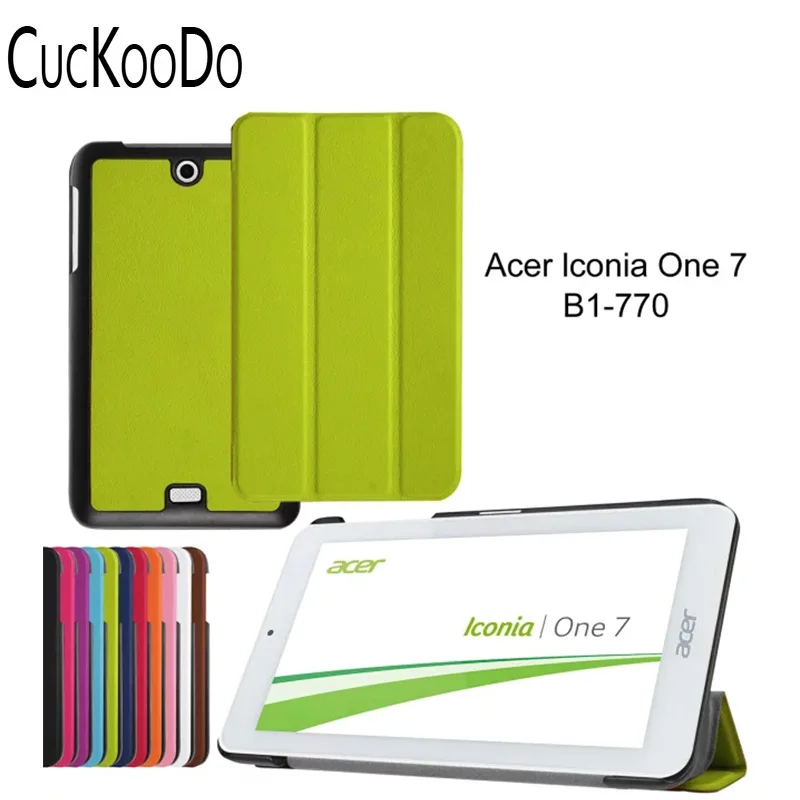 CucKooDo 50Pcs For Acer Iconia One 7 B1 770,Tri fold PU Leather Case