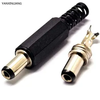 

10PCS Black 5.5mm x 2.5mm DC Power Male Plug Jack Adapter