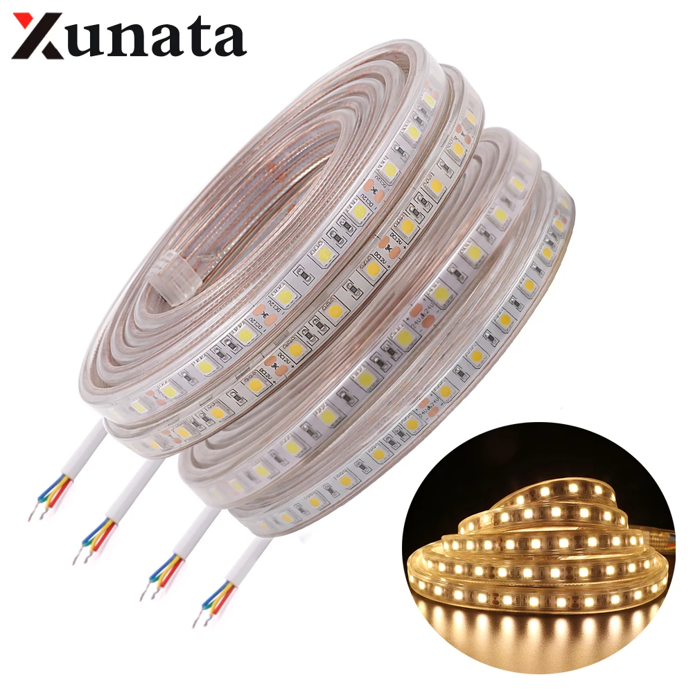 

1-100m DC12V 24V 60LEDs/m 5050 SMD IP67 Waterproof Flexible Tape LED Strip Light With 4PIN Connector For Home Lighting Decor